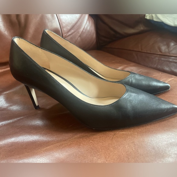 Stuart Weitzman Black Leather Heels - Picture 1 of 5